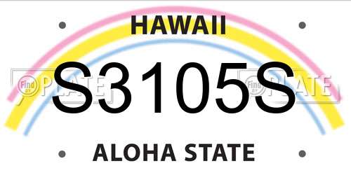 S3105S Hawaii License Plate