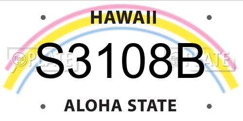 S3108B Hawaii License Plate