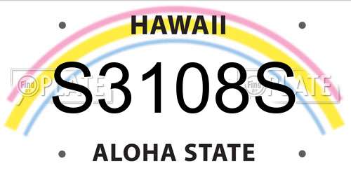 S3108S Hawaii License Plate