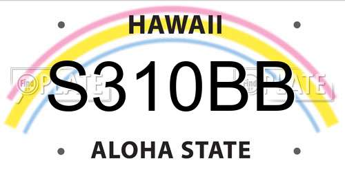 S310BB Hawaii License Plate