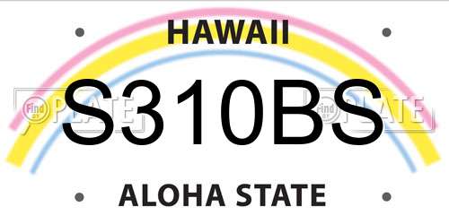S310BS Hawaii License Plate