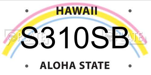 S310SB Hawaii License Plate