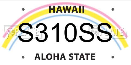 S310SS Hawaii License Plate