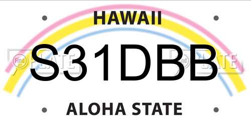 S31DBB Hawaii License Plate