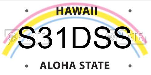S31DSS Hawaii License Plate