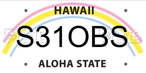 S31OBS Hawaii License Plate