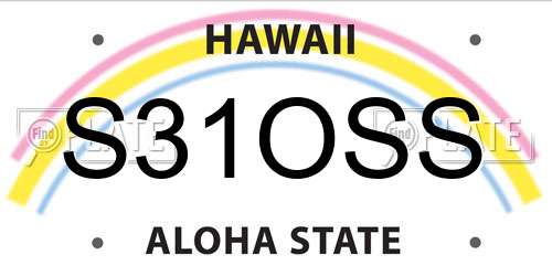 S31OSS Hawaii License Plate