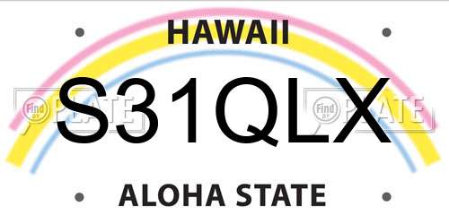 S31QLX Hawaii License Plate