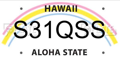 S31QSS Hawaii License Plate