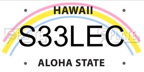 S33LEC Hawaii License Plate