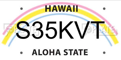 S35KVT Hawaii License Plate