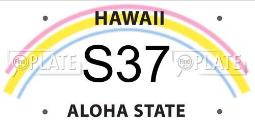 S37 Hawaii License Plate