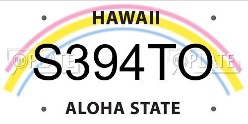 S394TO Hawaii License Plate