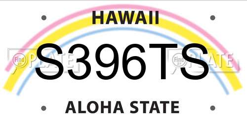 S396TS Hawaii License Plate