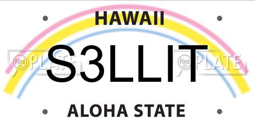 S3LLIT Hawaii License Plate