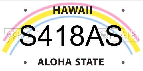 S418AS Hawaii License Plate