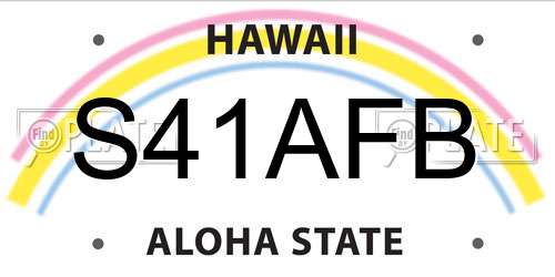 S41AFB Hawaii License Plate