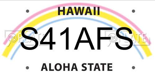 S41AFS Hawaii License Plate