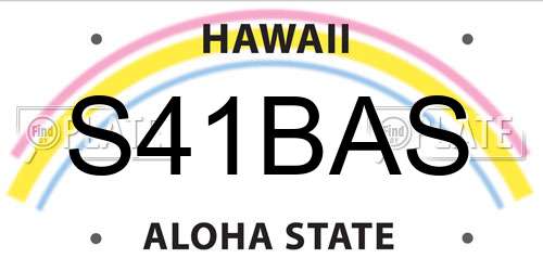 S41BAS Hawaii License Plate