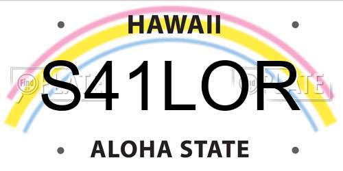 S41LOR Hawaii License Plate