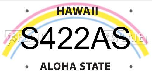 S422AS Hawaii License Plate