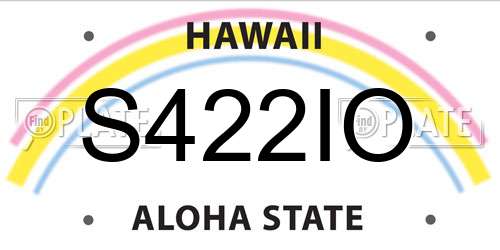 S422IO Hawaii License Plate
