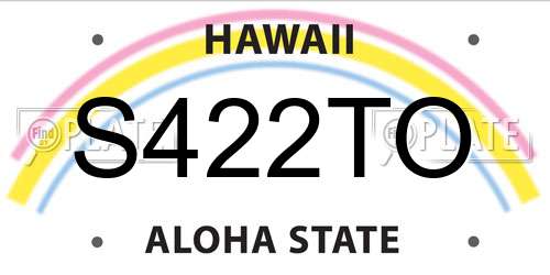 S422TO Hawaii License Plate