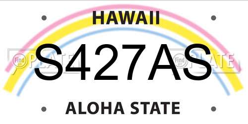 S427AS Hawaii License Plate