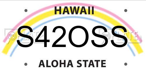 S42OSS Hawaii License Plate