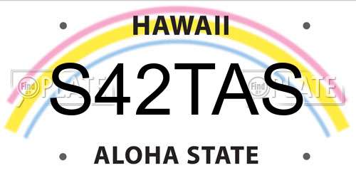 S42TAS Hawaii License Plate