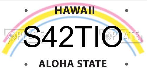 S42TIO Hawaii License Plate