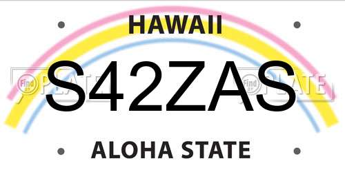 S42ZAS Hawaii License Plate