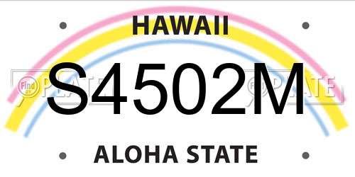 S4502M Hawaii License Plate