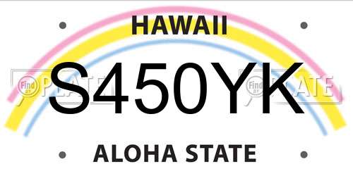 S450YK Hawaii License Plate