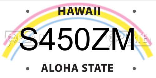 S450ZM Hawaii License Plate