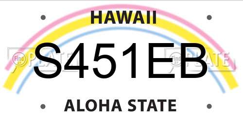 S451EB Hawaii License Plate