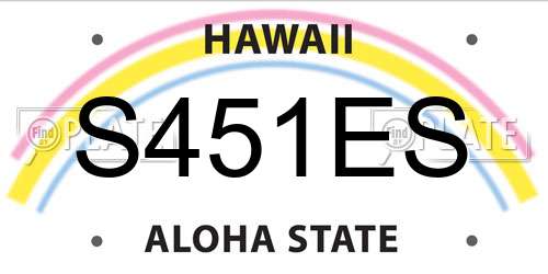 S451ES Hawaii License Plate
