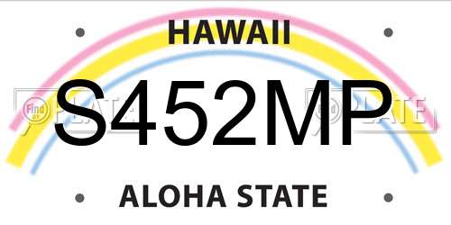 S452MP Hawaii License Plate