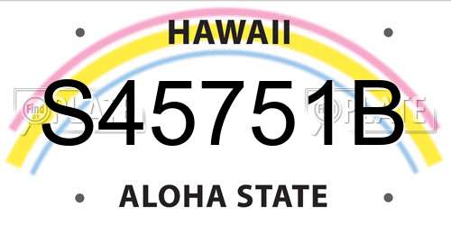 S45751B Hawaii License Plate