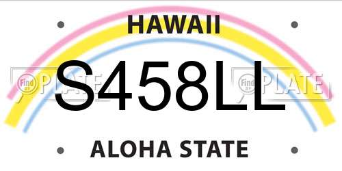 S458LL Hawaii License Plate