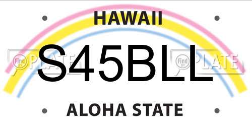S45BLL Hawaii License Plate