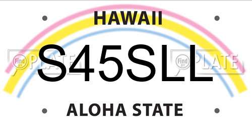 S45SLL Hawaii License Plate