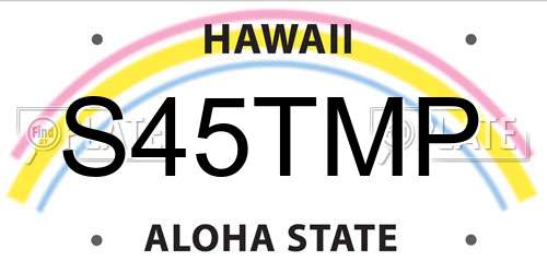S45TMP Hawaii License Plate