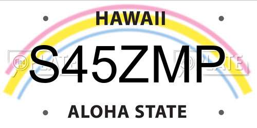 S45ZMP Hawaii License Plate