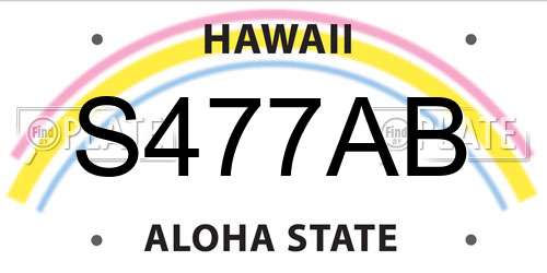 S477AB Hawaii License Plate