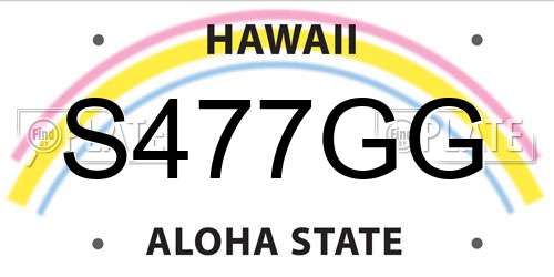 S477GG Hawaii License Plate