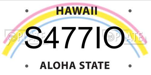 S477IO Hawaii License Plate
