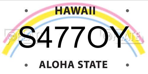 S477OY Hawaii License Plate