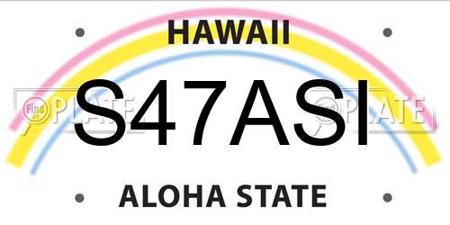 S47ASI Hawaii License Plate