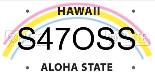 S47OSS Hawaii License Plate
